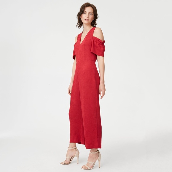COPY - Red Stunning Chic Club Monaco red jumpsuit Christmas - Holiday parties f… - Picture 2 of 7